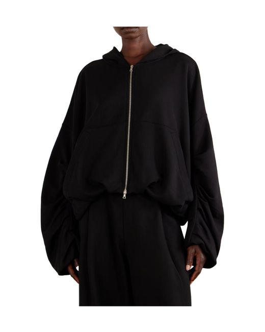 Dries Van Noten Black Cotton-Jersey Zip-Up Hoodie