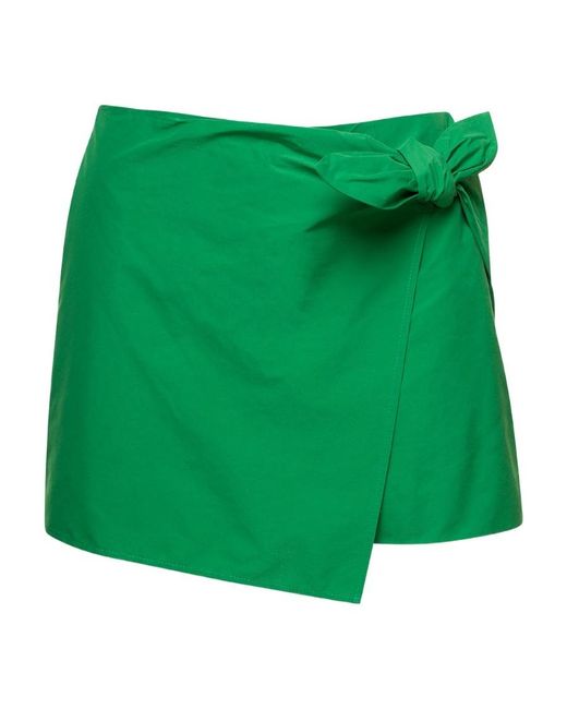 RED Valentino Green Red Bow Detailed Wrap Shorts