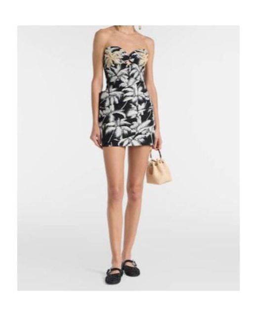 Johanna Ortiz Black Sombra Embroidered Cotton-Blend Minidress