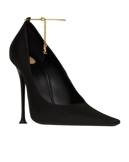 Saint Laurent Black Régine Pointed Toe Pumps