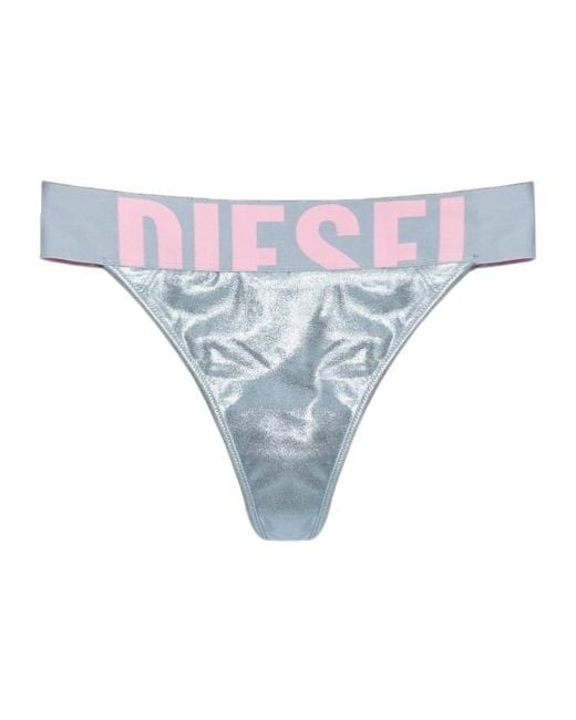 DIESEL Blue Lolita-D-Pop Metallic Bikini Bottom