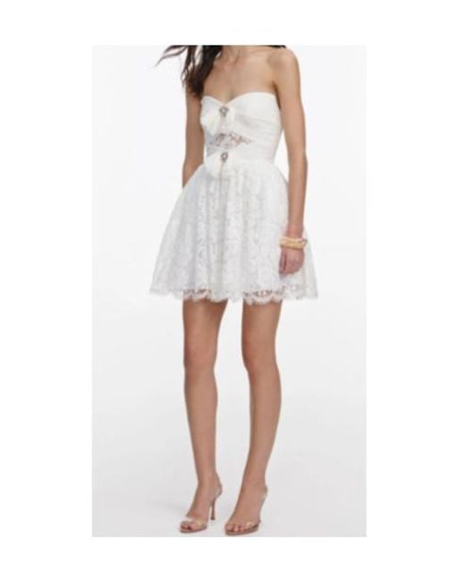 Self-Portrait White Lace Ribbon Dress