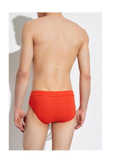 DSquared² Red Logo Briefs for men