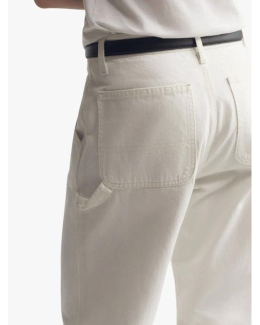 Nili Lotan White Straight-Leg Loose-Fitting Jeans