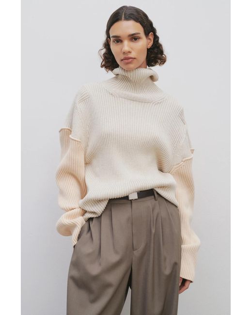 The Row Natural Dua Drop-Shoulder Ribbed Jumper