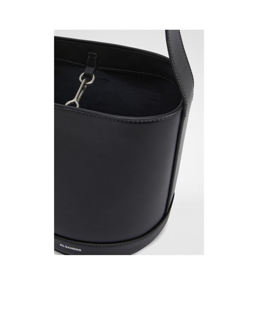 Jil Sander Black Cannolo Bucket Bag