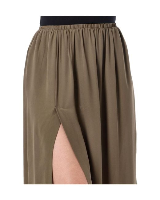 Frankie Shop Green Elastic Waist Midi Skirt