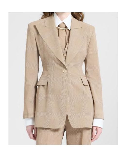 Ermanno Scervino Natural Fitted Single-Breasted Jacket