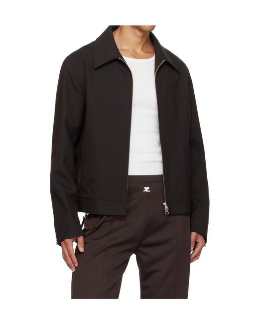 Courreges Black Lapel Long-Sleeved Casual Jacket for men