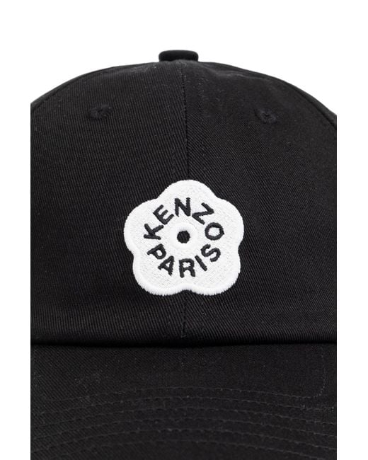 KENZO Black Logo Patch Boke Flower Cap for men