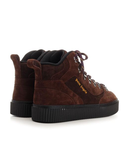 Palm Angels Brown Lace-Up Hiking Boots for men