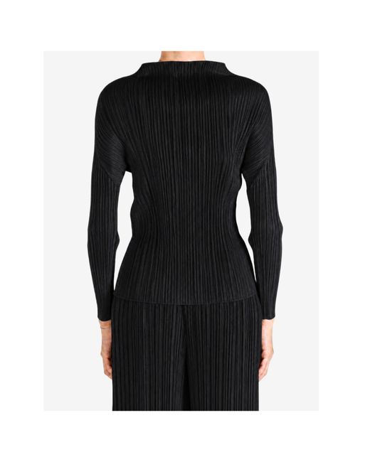 Pleats Please Issey Miyake Black Pleats Please Issey Miyake Basics Funnel Neck Long Sleeve Shirt