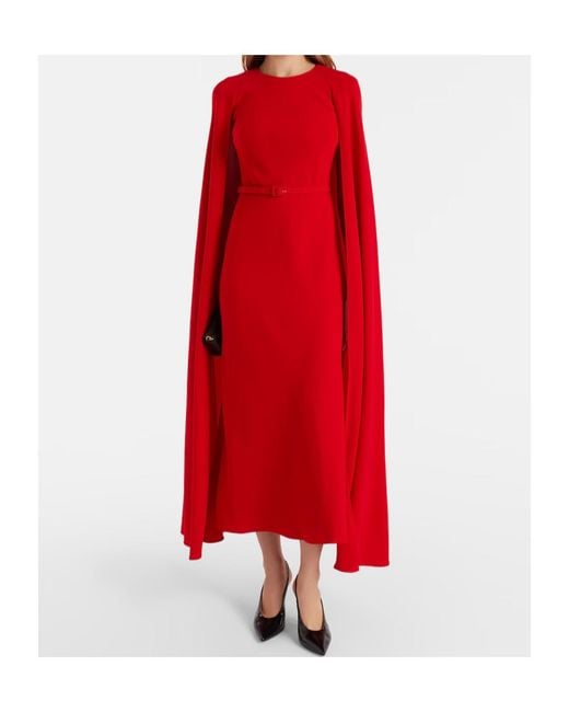 Roland Mouret Red Caped Cady Gown
