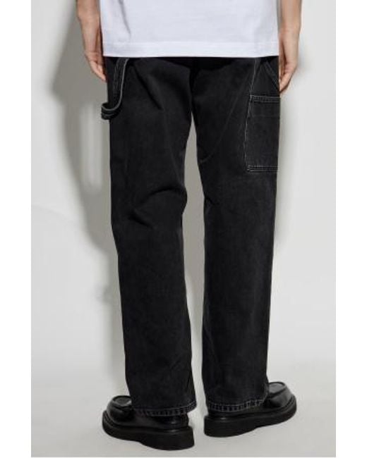 Dolce & Gabbana Black Logo Plaque Straight Leg Jeans for men