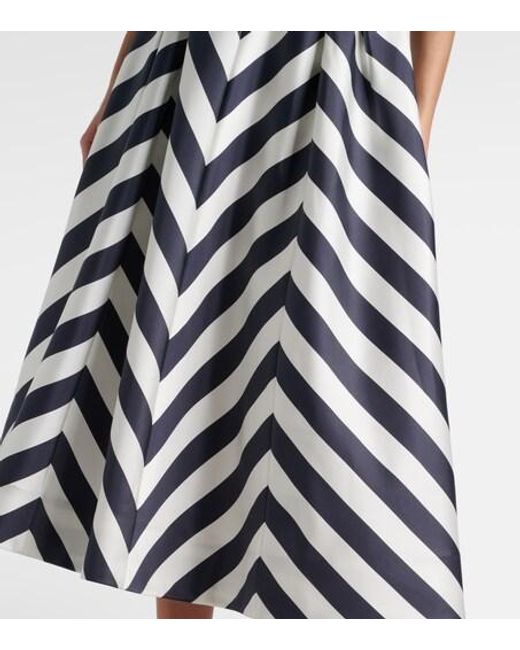 Rebecca Vallance Blue Ariadne Striped Midi Dress