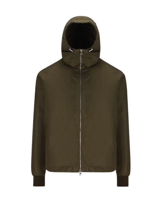 McQueen Green Zipped Hooded Jacket for men