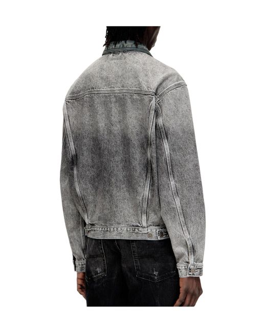 DIESEL Gray D-Denver Collar Denim Jacket for men