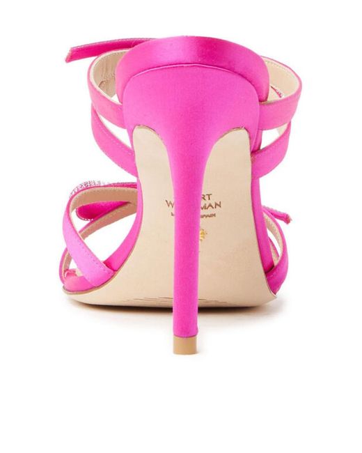 Stuart Weitzman Pink 100Mm Bow-Detail Sandals