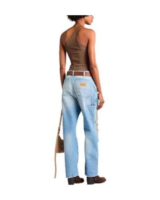 MM6 by Maison Margiela Blue High-Waisted Straight-Leg Jeans