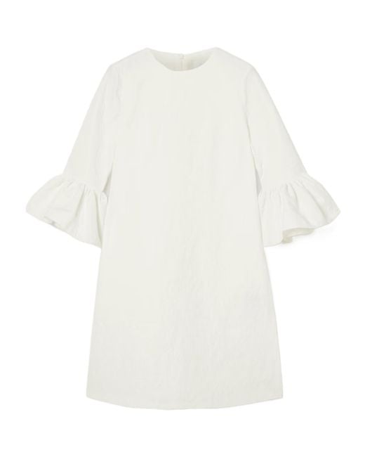 Erdem White Elijah Floral Jacquard Mini Dress