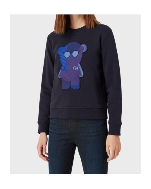 Emporio Armani Blue Manga Bear Long-Sleeved Sweatshirt