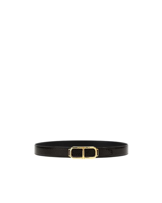 Tom Ford White T-Logo Reversible Belt for men