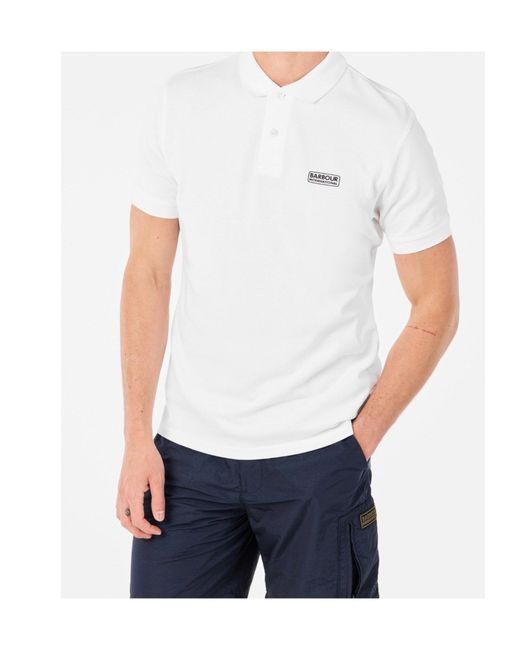 Barbour White Logo Short-Sleeve Polo Shirt for men