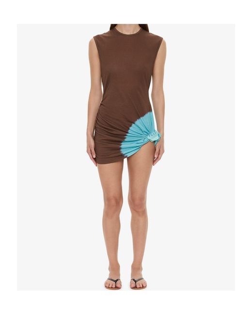 Christopher Esber Multicolor Snap Clip Tie-Dye Mini Dress