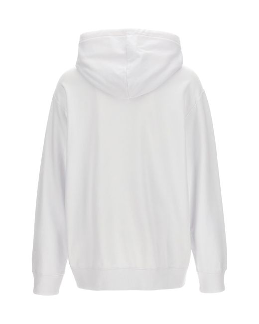 Lanvin White Logo-Embroidered Cotton Hoodie