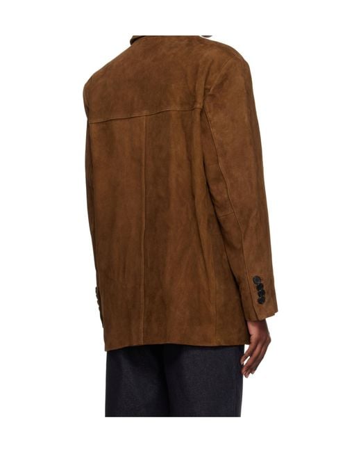 DUNST Brown Single-Breasted Suede Jacket
