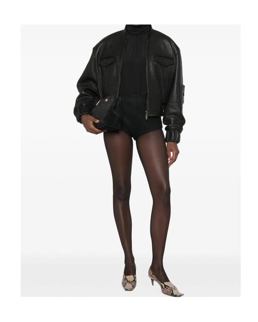 ANDAMANE Black Tami High-Waisted Shorts