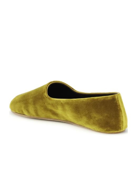 The Row Green Ponti Flat Shoes