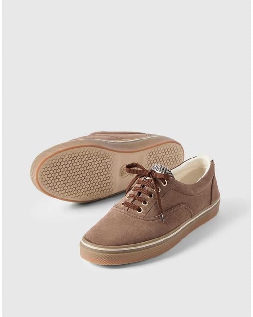 Brunello Cucinelli Brown Suede Sneakers for men