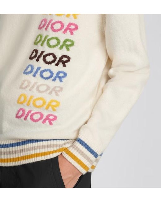 Dior White Homme Crewneck Long-Sleeved Jumper for men