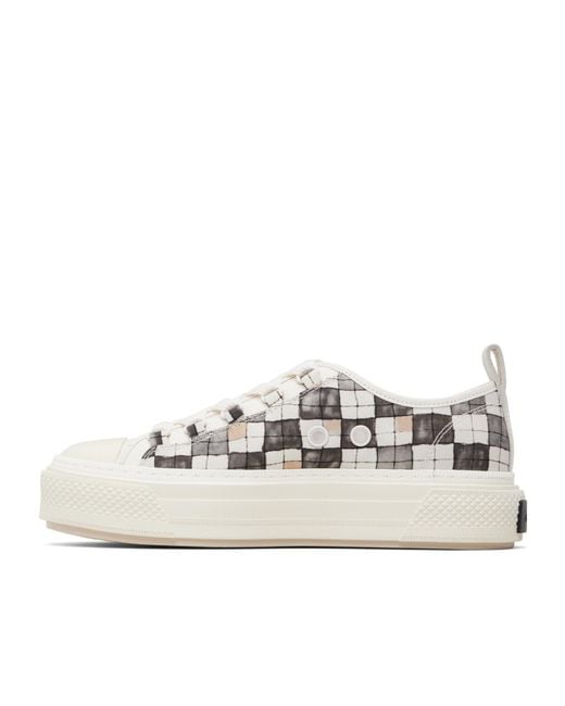 Amiri White Plaid Pattern Low-Top Casual Sneakers for men