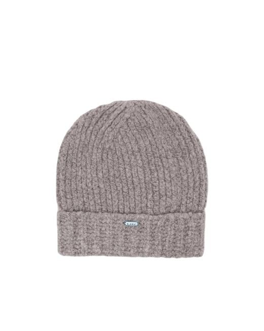 Alanui Gray Ribbed-Knit Cashmere Beanie Hat