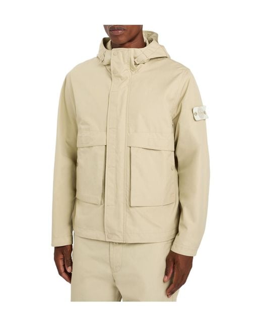 Stone Island Natural Ghost Hooded Cotton-Poplin Parka Jacket for men