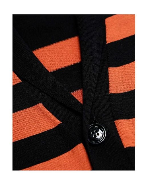 Armani Jeans Red Striped Knitted Cardigan for men