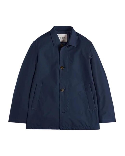 Tod's Blue Long-Sleeved Coat for men