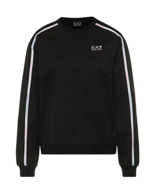 EA7 Black Logo Round-Necked Sweater