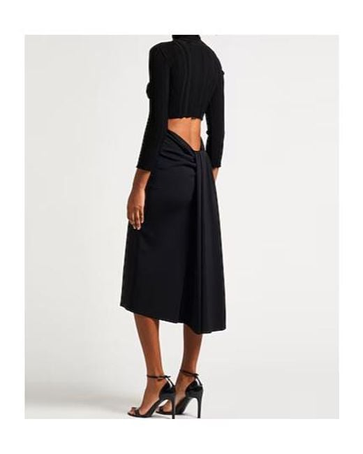 Jacquemus Black Fitted Midi Skirt