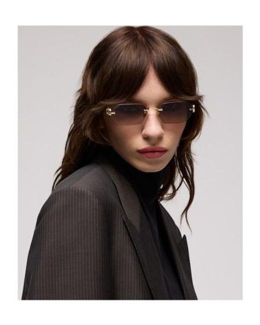 Gucci Pink Rectangular-Frame Sunglasses