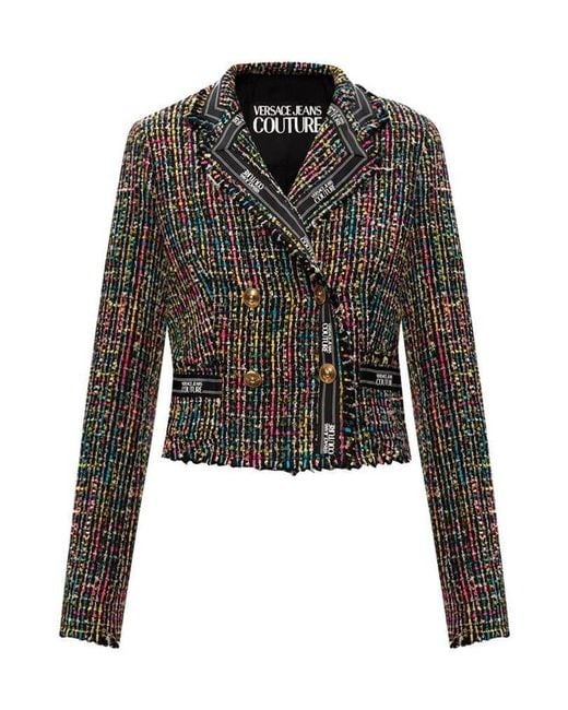 Versace Jeans Black Double-Breasted Casual Jacket
