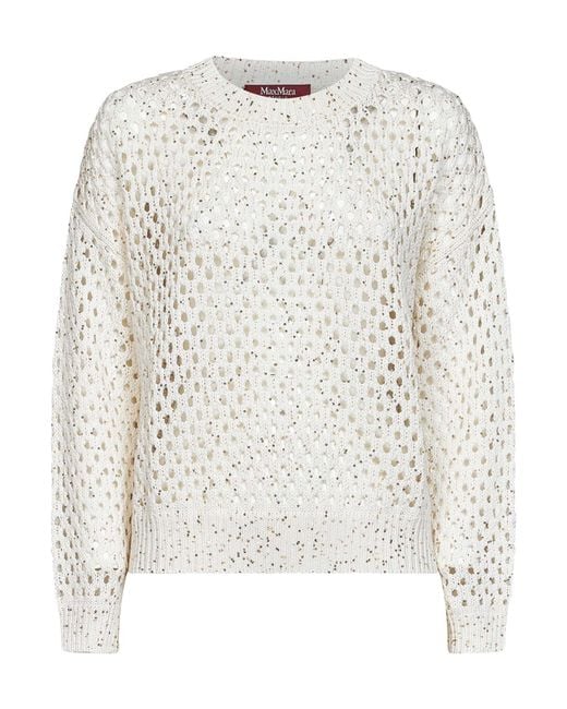Max Mara White Studio Mstgeyser Sequinned Boxy Jumper