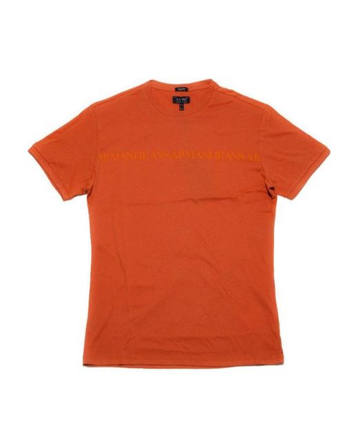 Armani Jeans Orange Logo Details T-Shirt for men