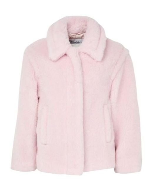 Max Mara Pink Teddy Cropped Coat