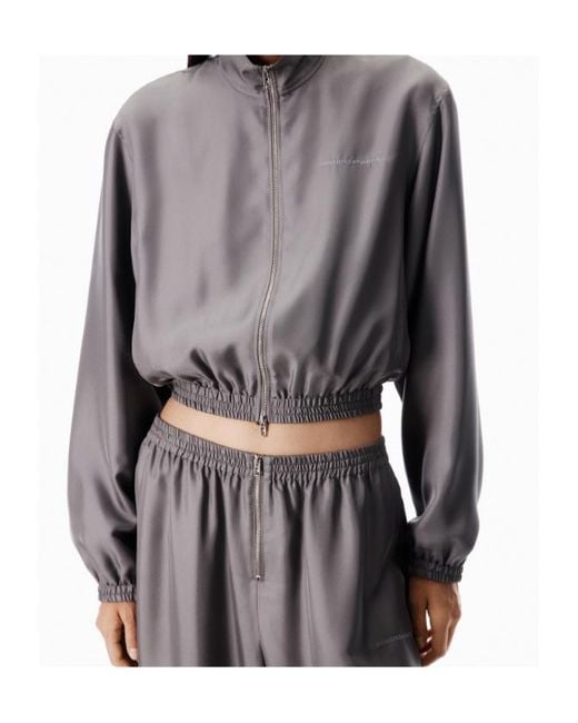 Alexander Wang Gray Zip-Up Track Jacket