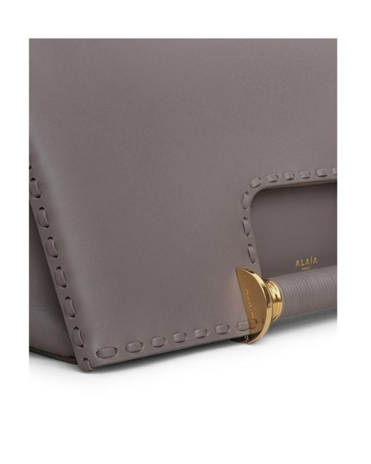 Alaïa Gray Alaïa Bobine Logo Stamp Tote Bag