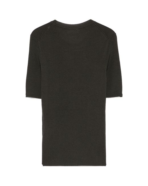 P.A.R.O.S.H. Black Ribbed T-Shirt