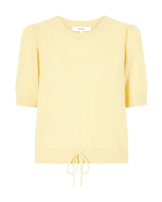 FRAME Yellow Charm Drawstring-Waist Sweater